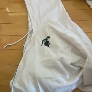 White Michigan zip up hoodie